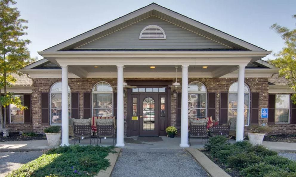 Exterior view of Etheridge House Senior Living facility