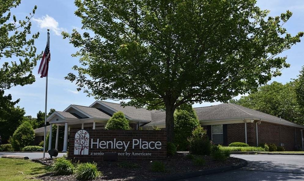 Exterior view of Henley Place with landscaping