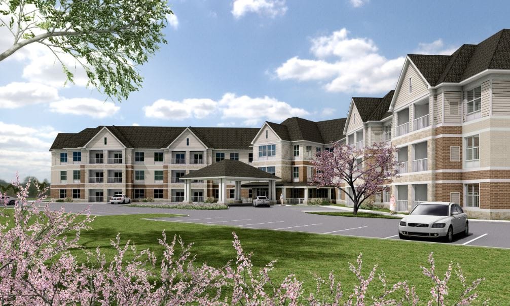 Exterior view of Lockwood of Ann Arbor with landscaping