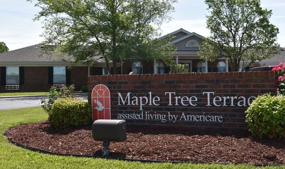 Exterior view of Maple Tree Terrace with landscaping