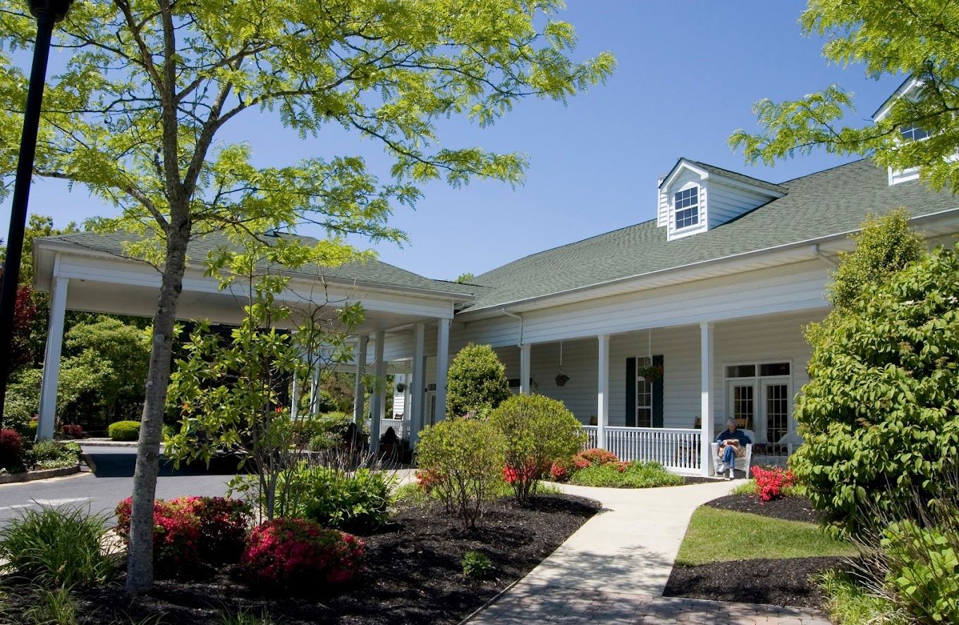 Exterior view of the facility entrance with landscaping