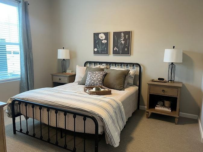 Cozy private bedroom with decorative elements