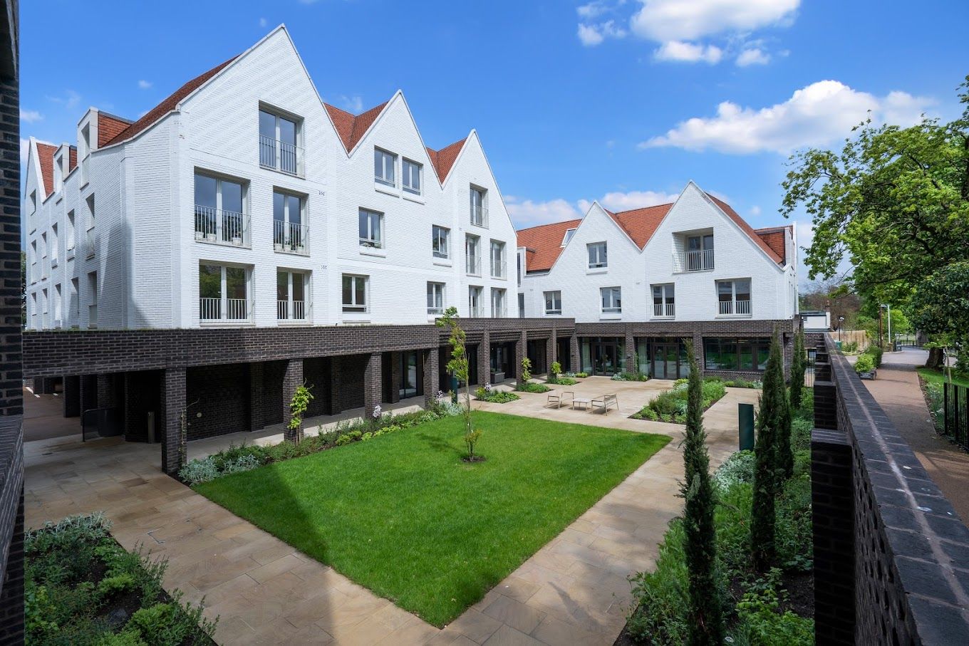 Exterior view of a modern assisted living facility