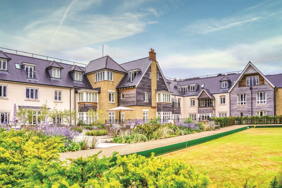 Exterior view of Richmond Villages Witney with gardens