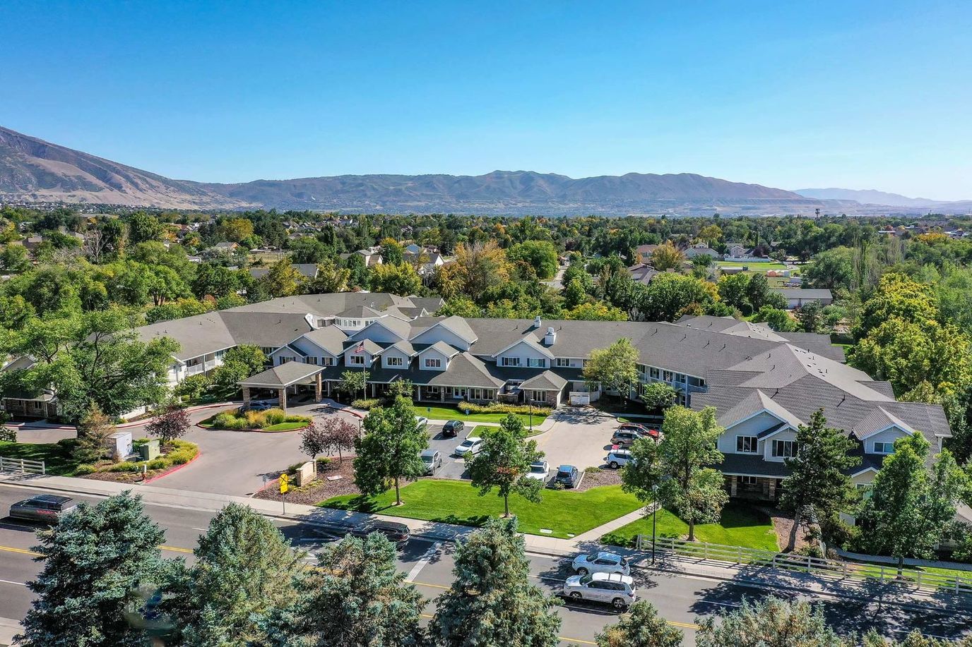 Aerial view of Solstice Senior Living at Sandy facility