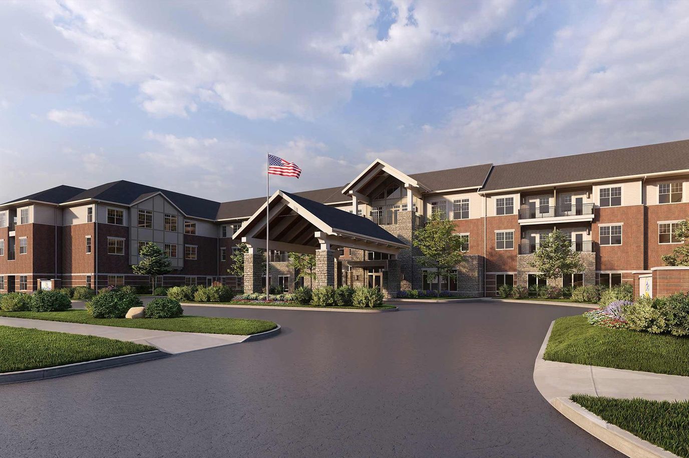 Exterior view of a senior living facility
