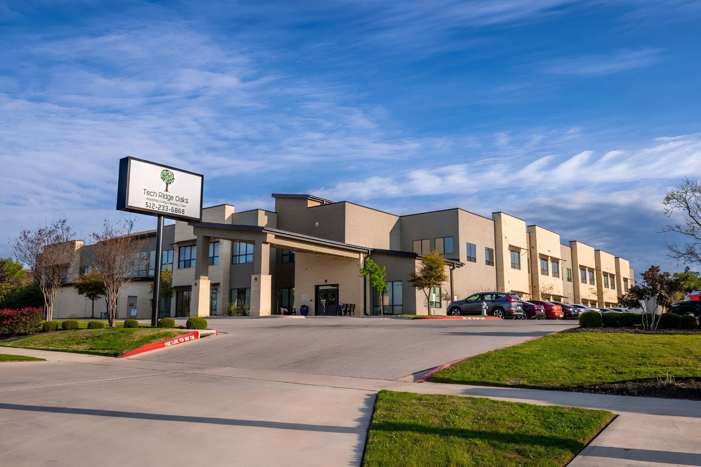 Exterior view of Tech Ridge Oaks Assisted Living building