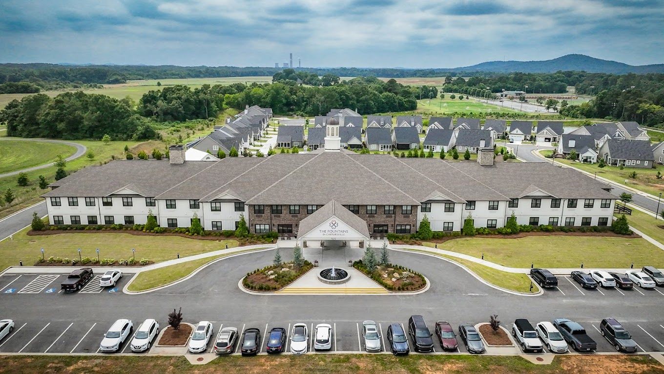 Aerial view of The Fountains in Cartersville facility