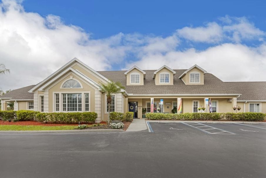Exterior view of The Opal at Lakes Park facility