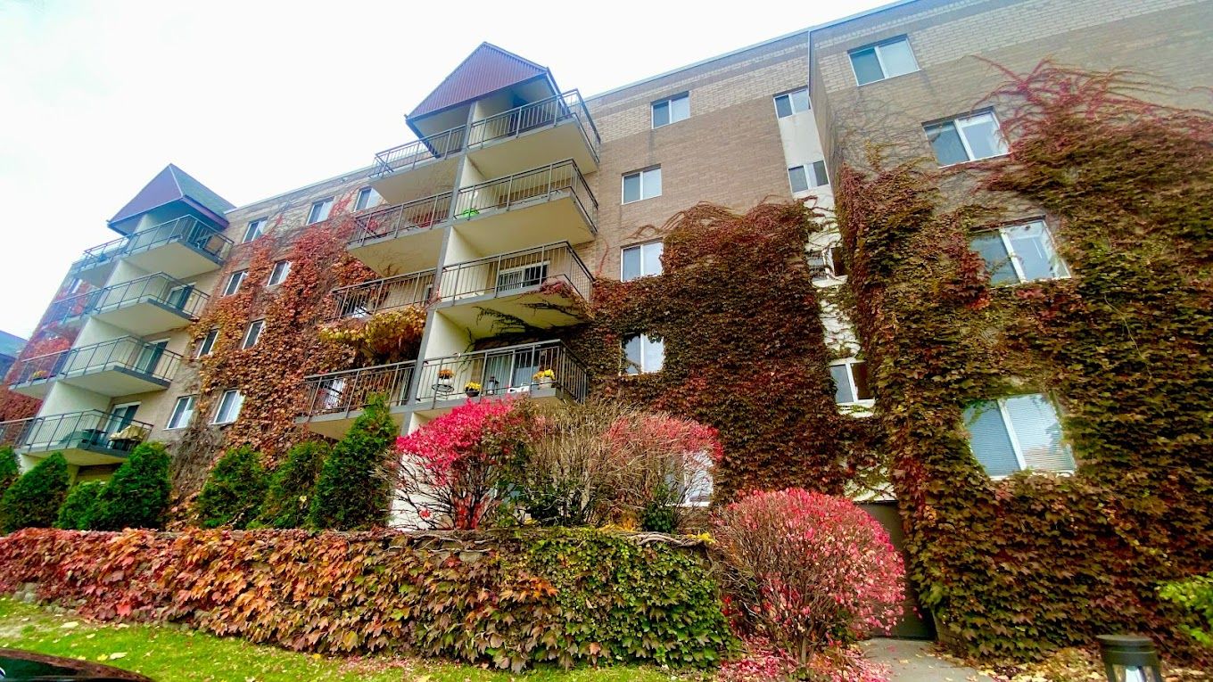 Exterior view of Vernon Terrace with colorful foliage