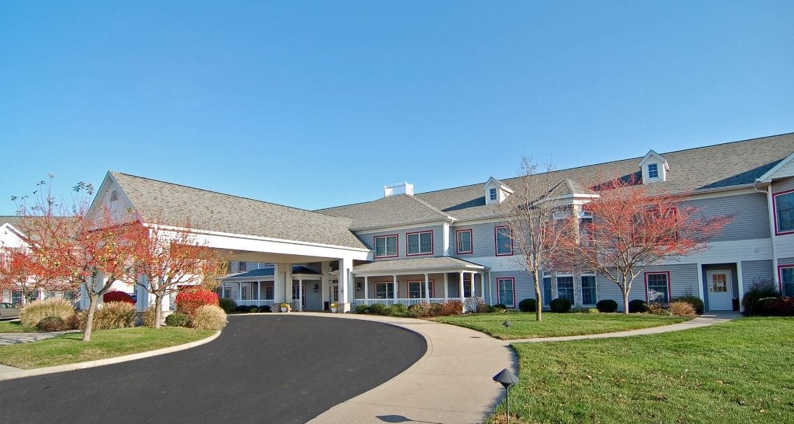 Exterior view of Wynnfield Crossing with landscaped grounds