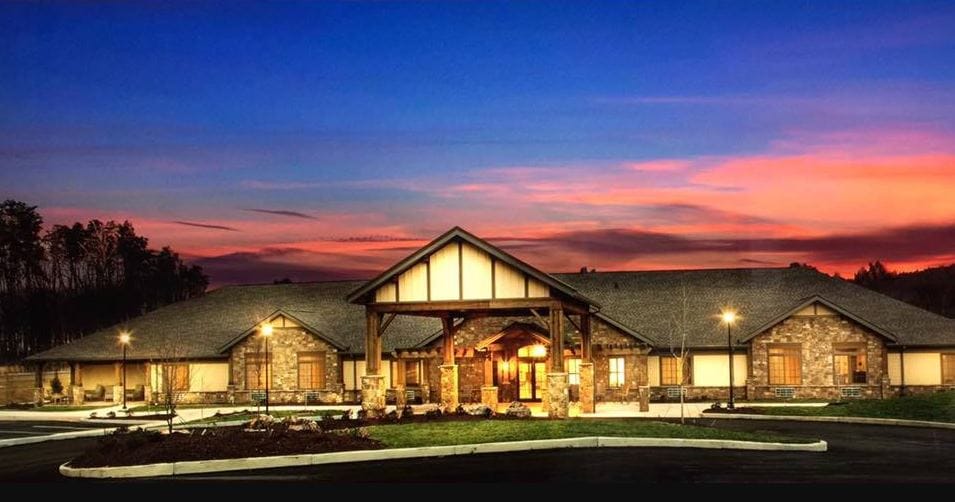 Exterior view of Thrive at Brow Wood at sunset