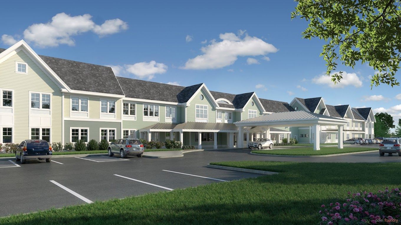 Building exterior of a senior living facility