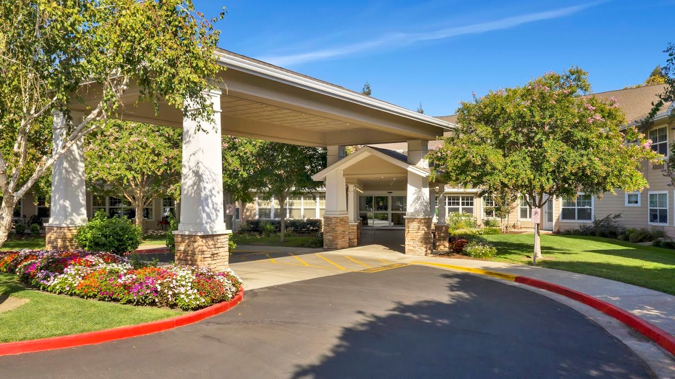 Entrance of Dale Commons with gardens and walkways