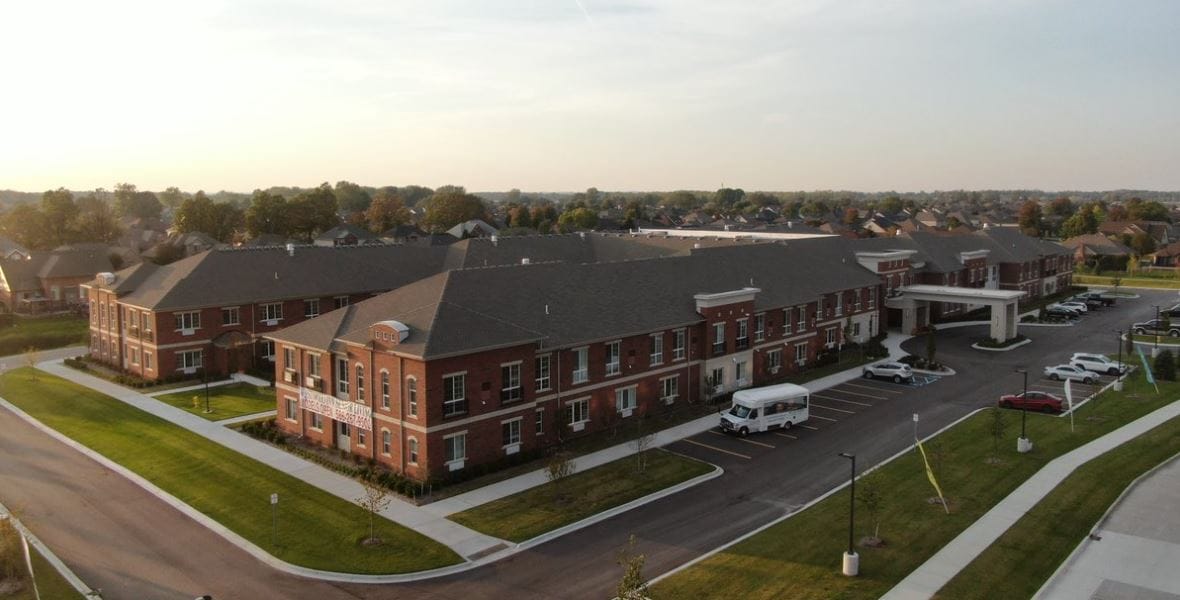 Aerial view of Westwood Inn Senior Living Community