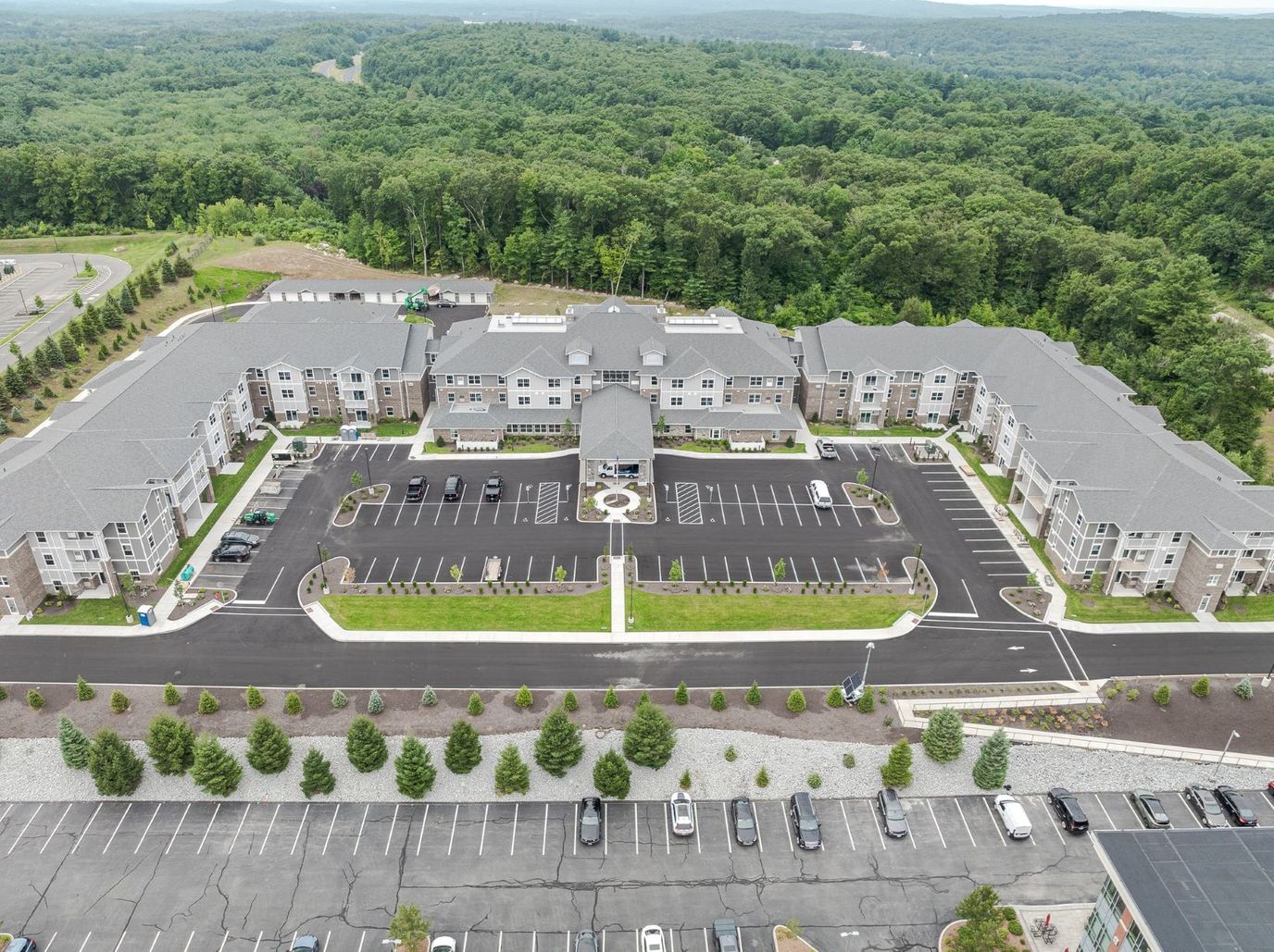 Aerial view of Pleasant Hill Retirement Community and its surroundings