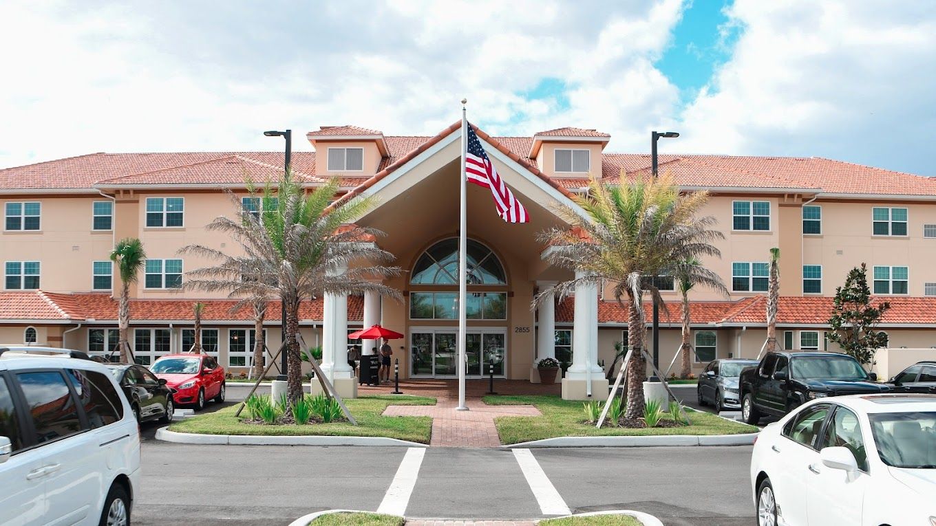 Exterior view of Shell Harbor Retirement Community building