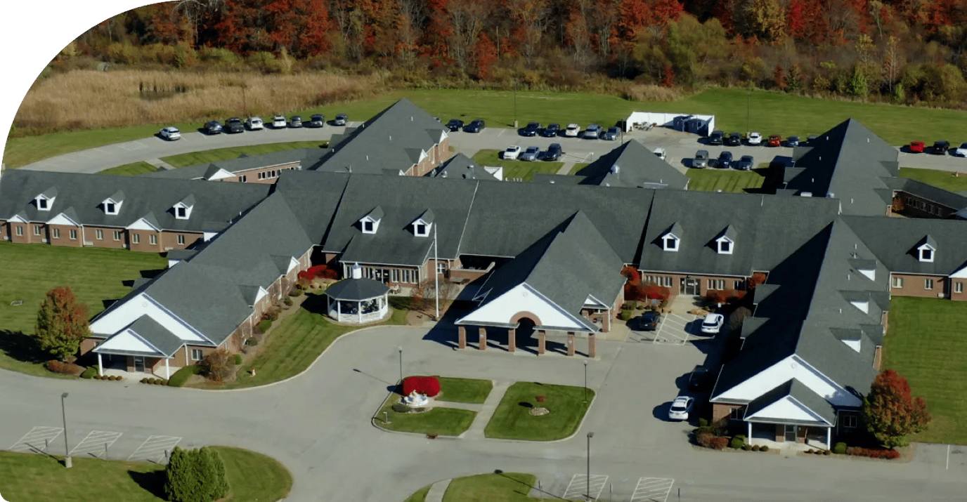 Aerial view of Windsor House at Champion facility