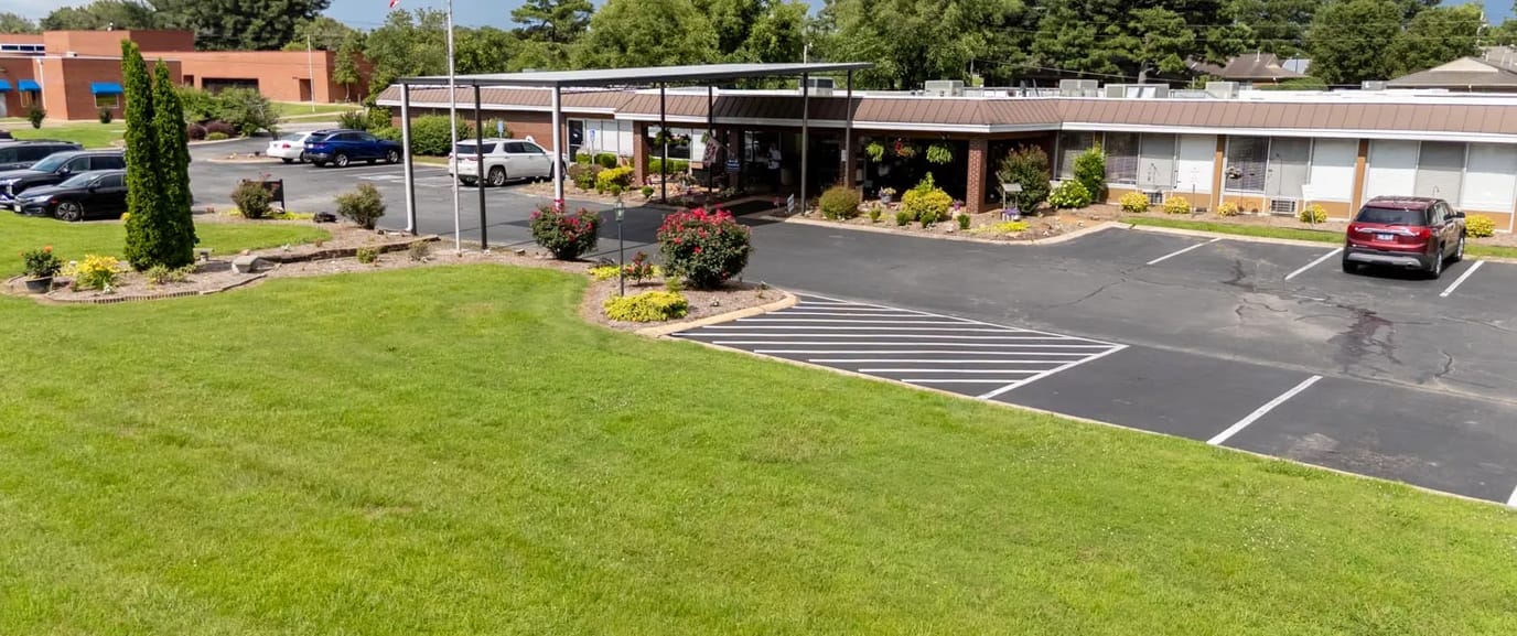 Exterior view of AHC VanAyer with landscaped gardens