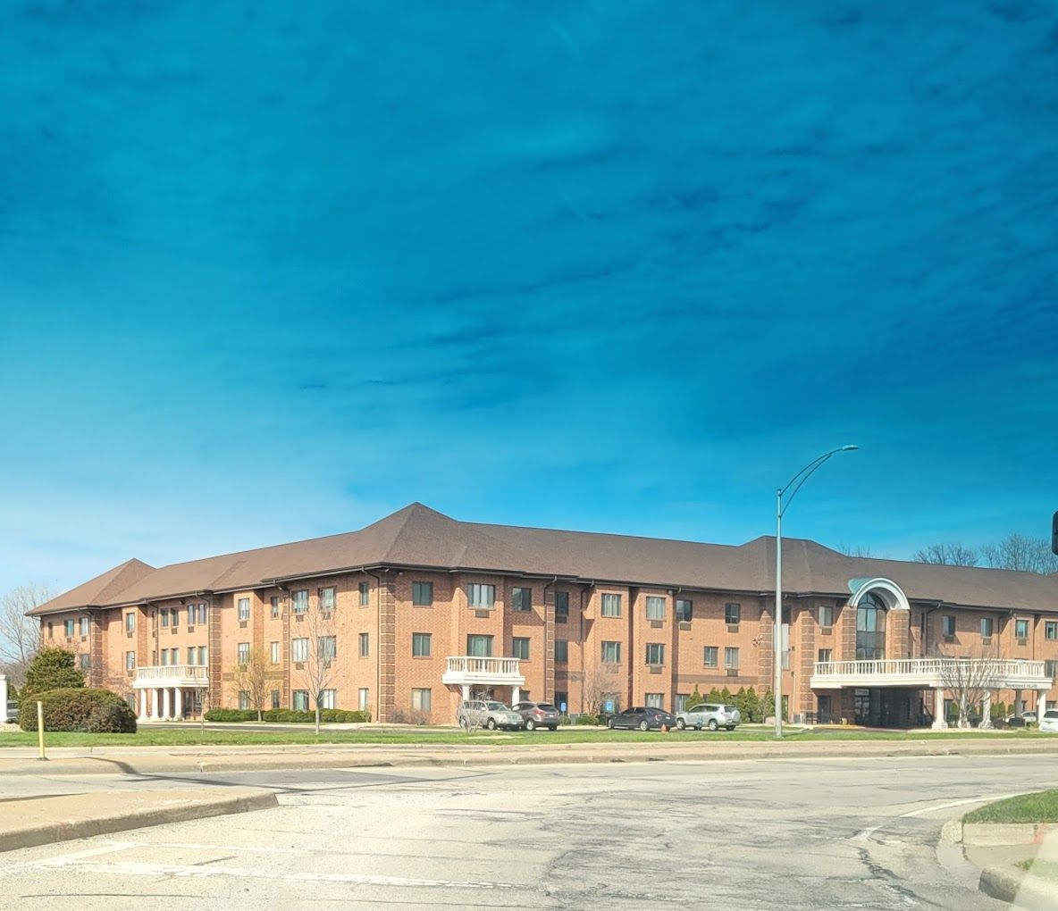 Exterior view of a senior living facility building