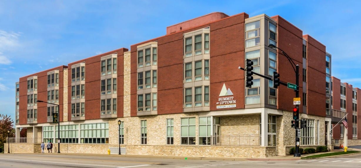 Exterior view of Summit of Uptown nursing home