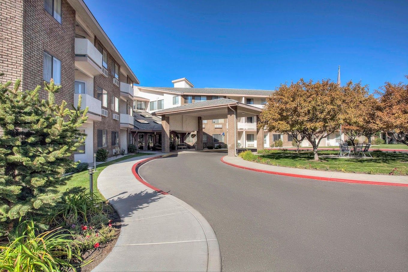 Exterior view of Solista Carson with landscaped entrance