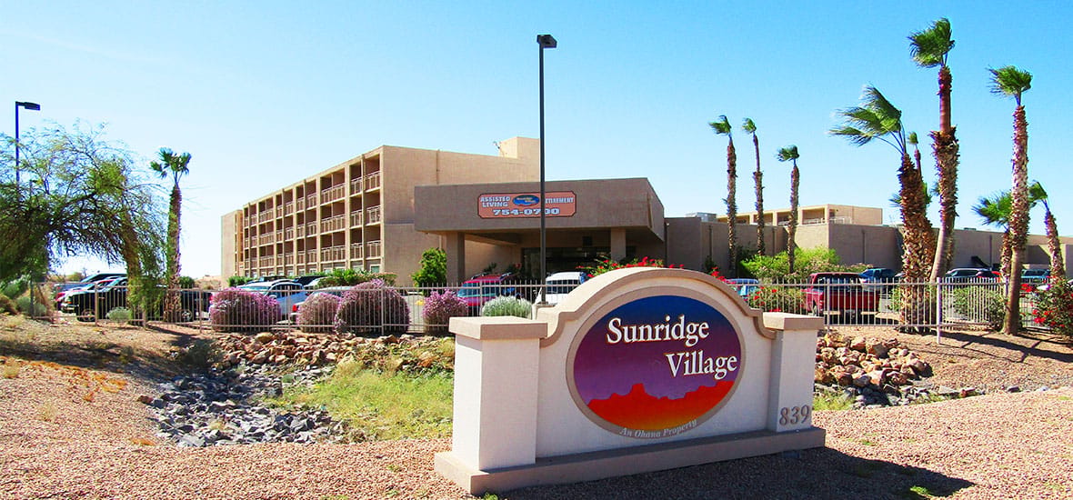 Exterior view of Sunridge Village facility entrance