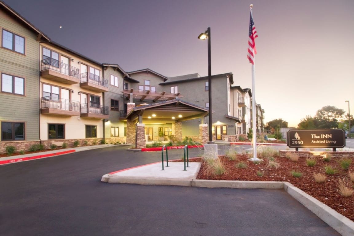 Front entrance of The Inn Assisted Living facility