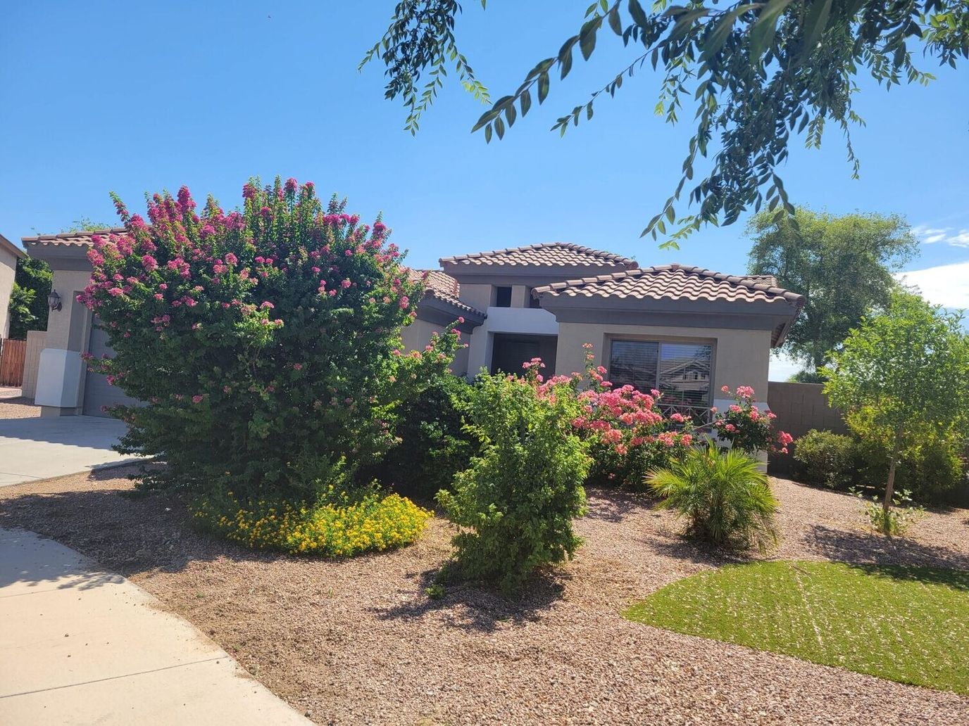 Exterior view of a residential building with landscaping
