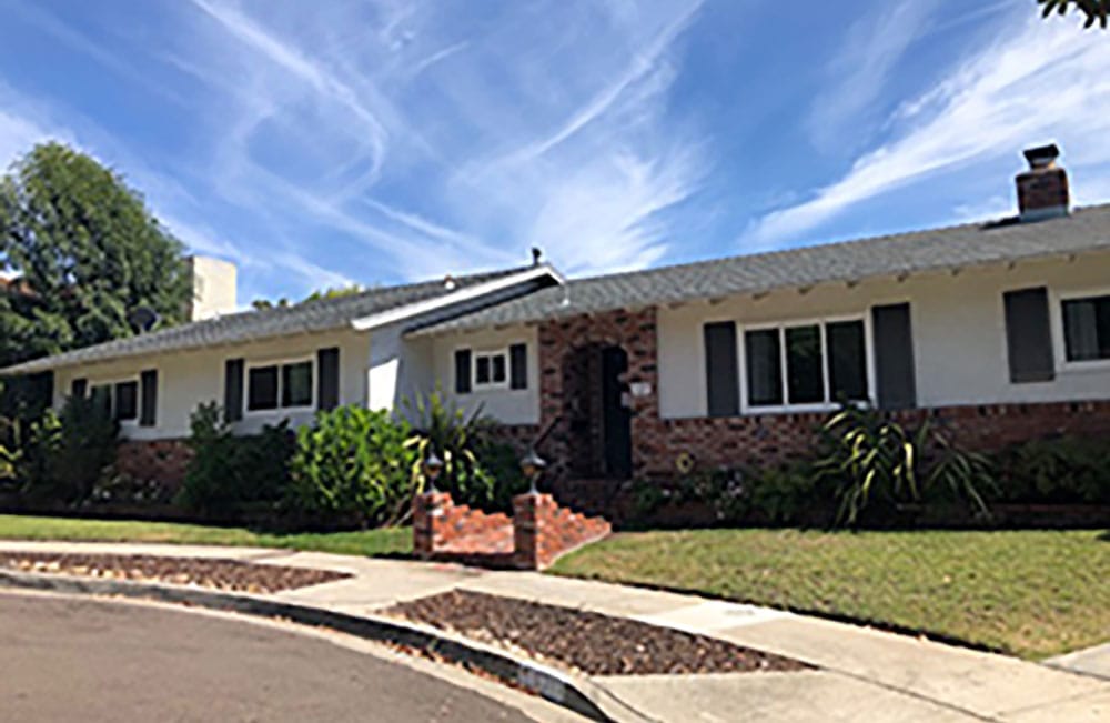 Exterior view of a residential-style assisted living facility