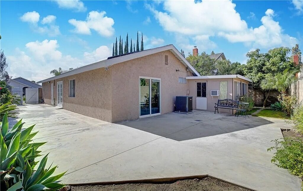 Outdoor view of the facility exterior with garden space