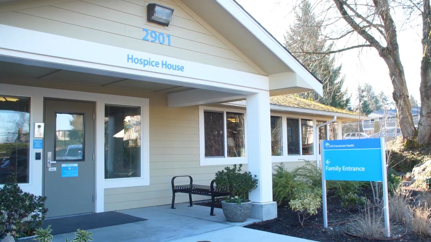 Exterior view of the Hospice House entrance