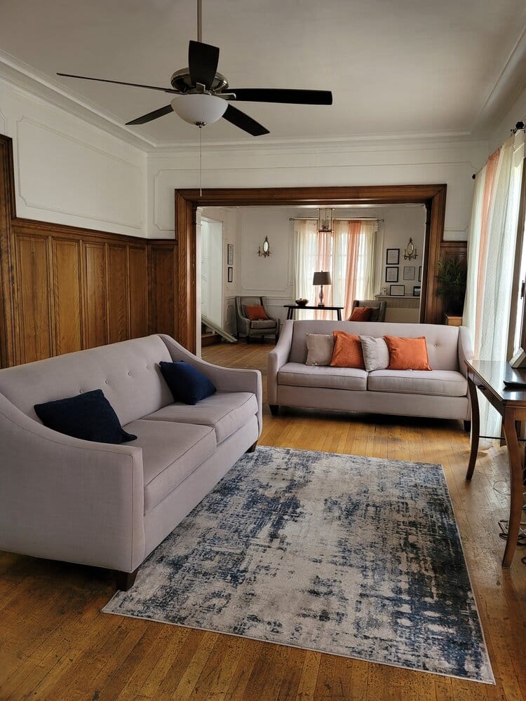 Cozy interior lounge area with comfortable seating