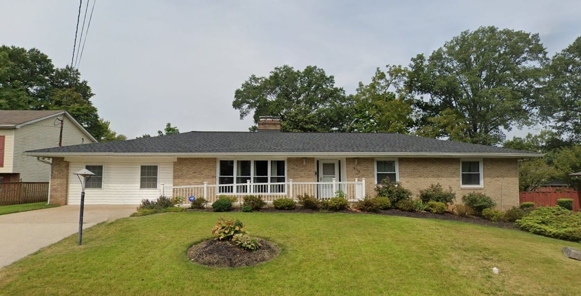 Exterior of a single-story assisted living home