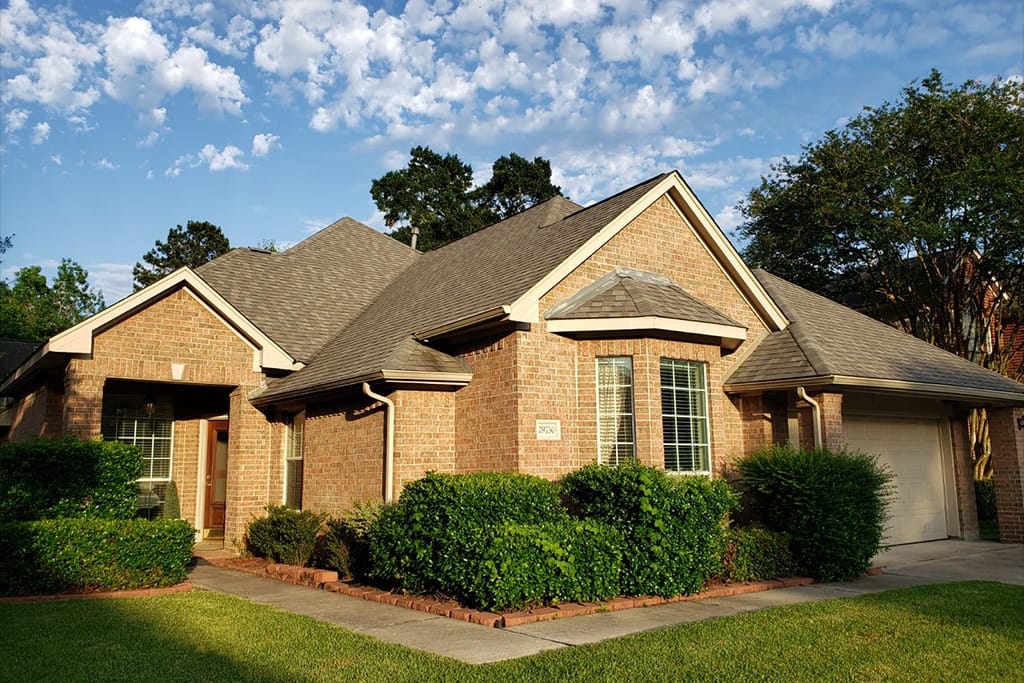 Exterior view of a single-story brick building