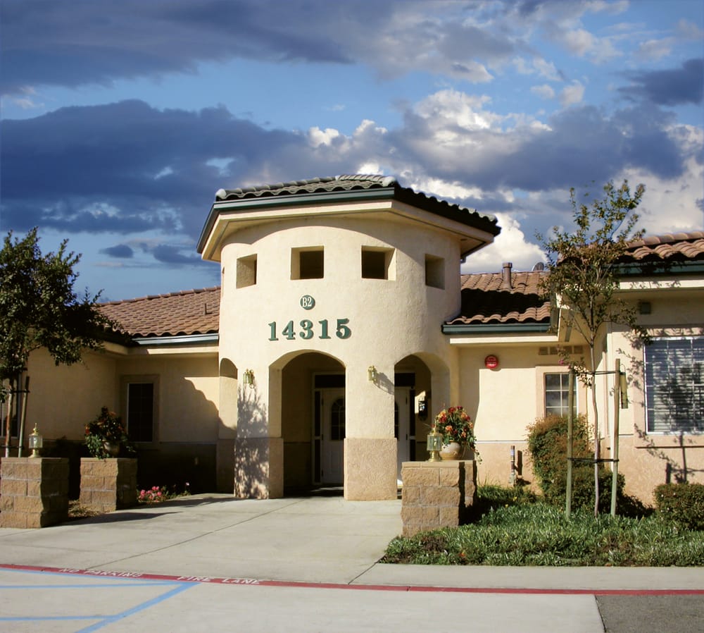Exterior view of a senior living facility building
