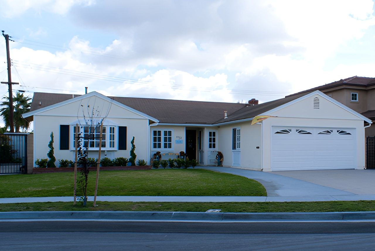 Exterior view of a single-story residential care facility