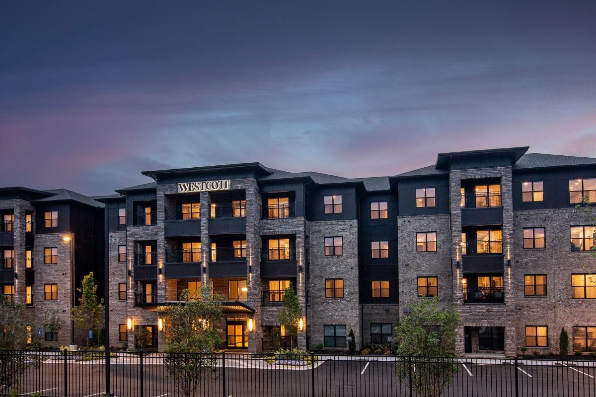 Exterior view of The Westcott at Canton Apartments