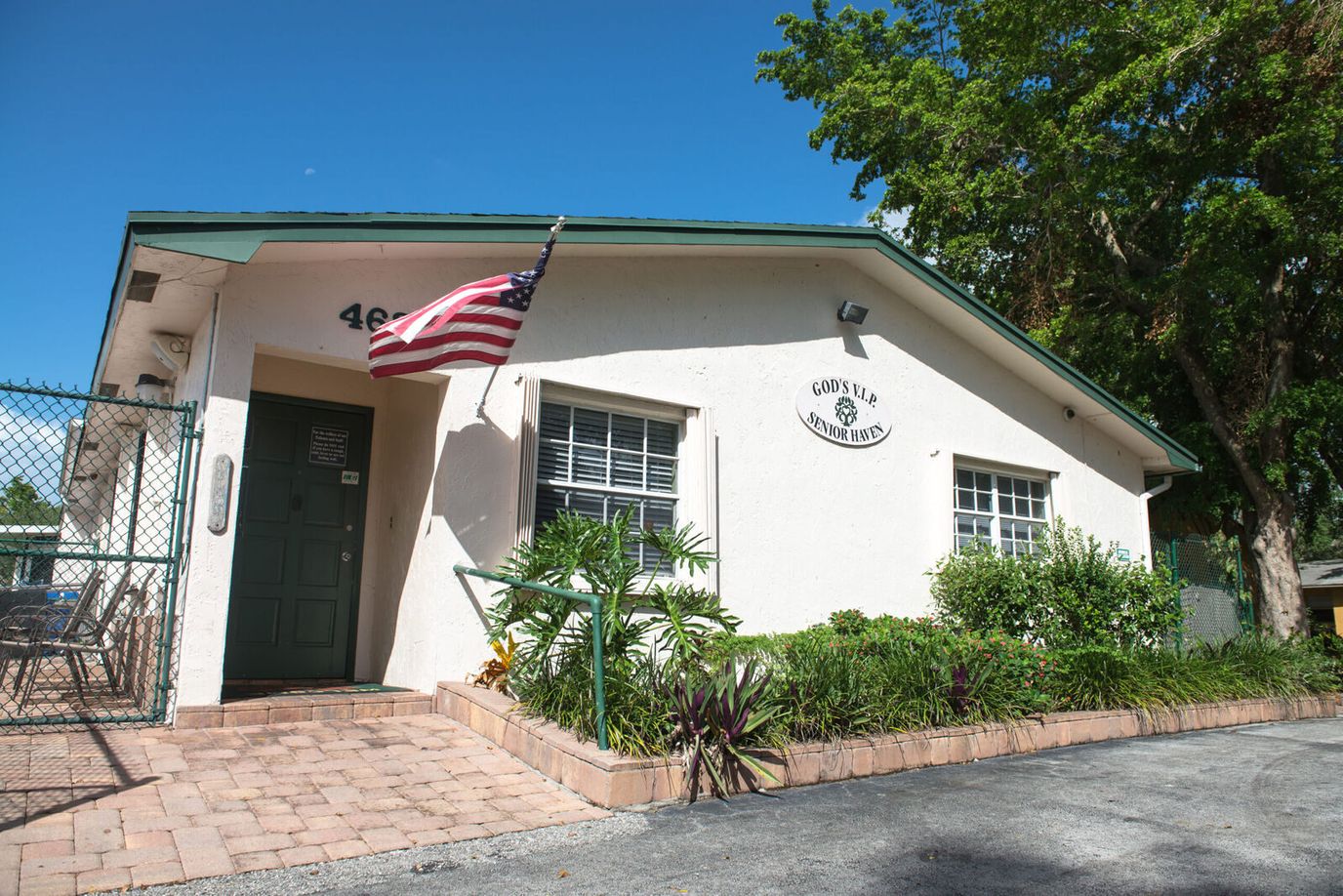 Exterior view of a senior care facility building