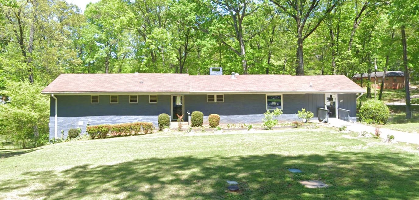 Exterior view of a single-story senior care facility