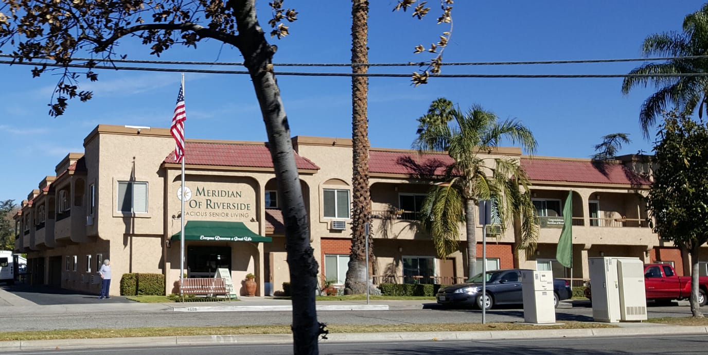 Exterior view of the Meridian of Riverside building
