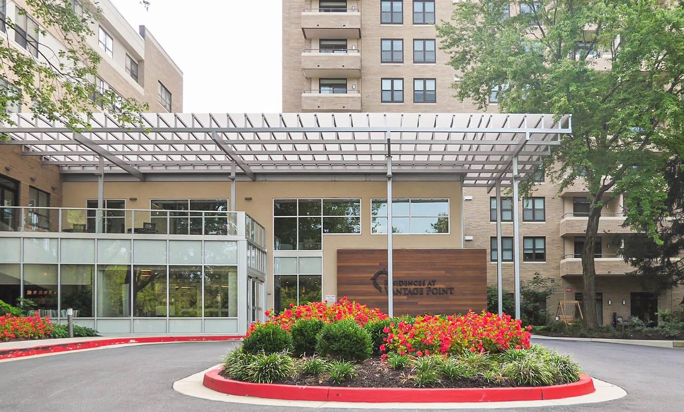 Exterior view of the Residences at Vantage Point entrance