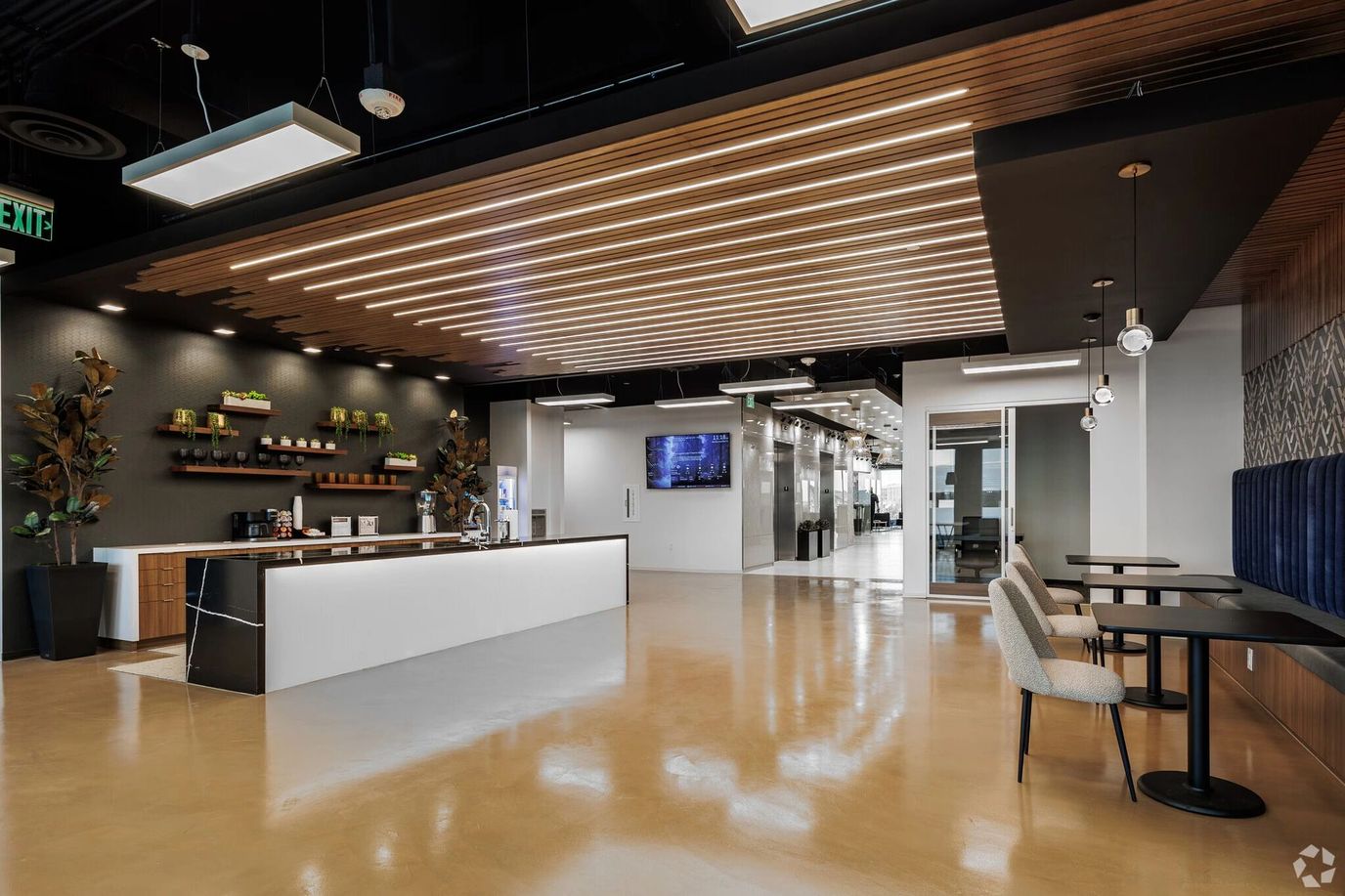 Bright and modern reception area of the facility