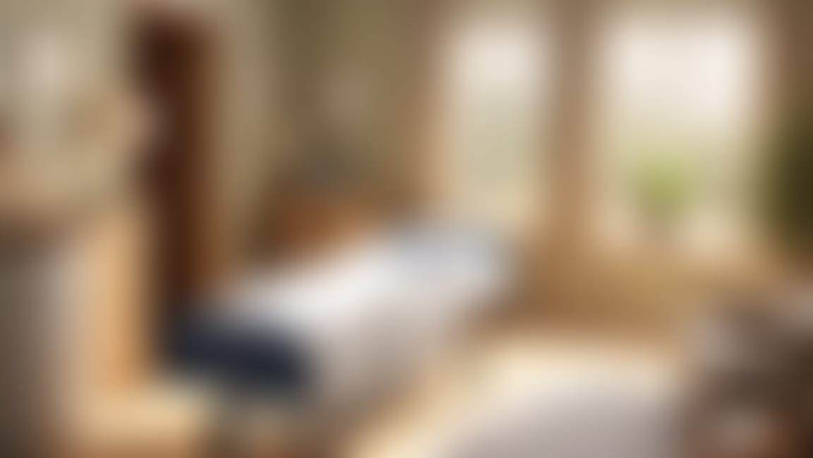 Cozy bedroom with natural light and soft decor.