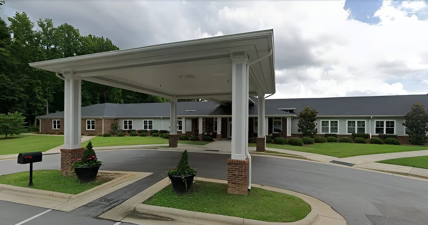 Front entrance of BellaRose Nursing and Rehab facility