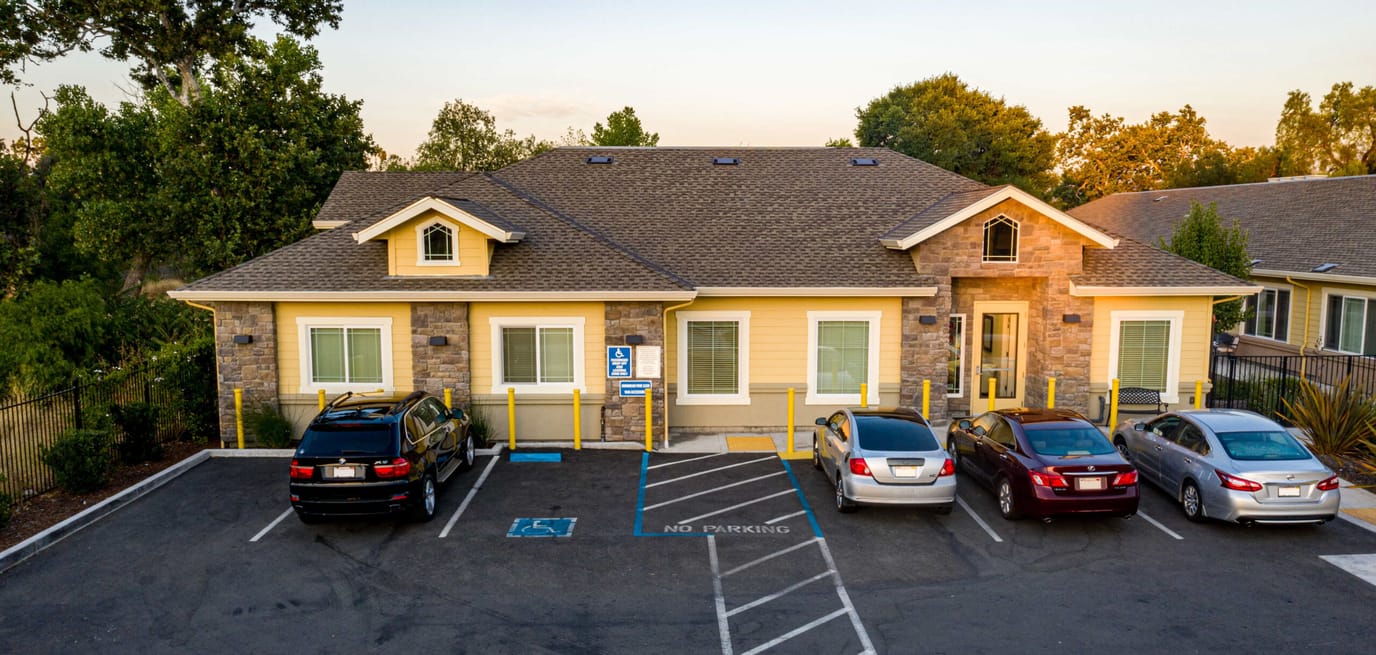 Exterior view of Milan Villa Senior Living facility