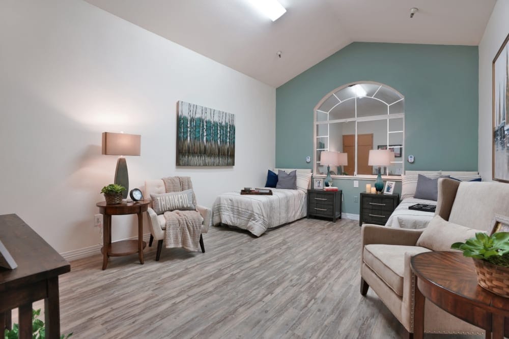 A serene private resident room with modern decor