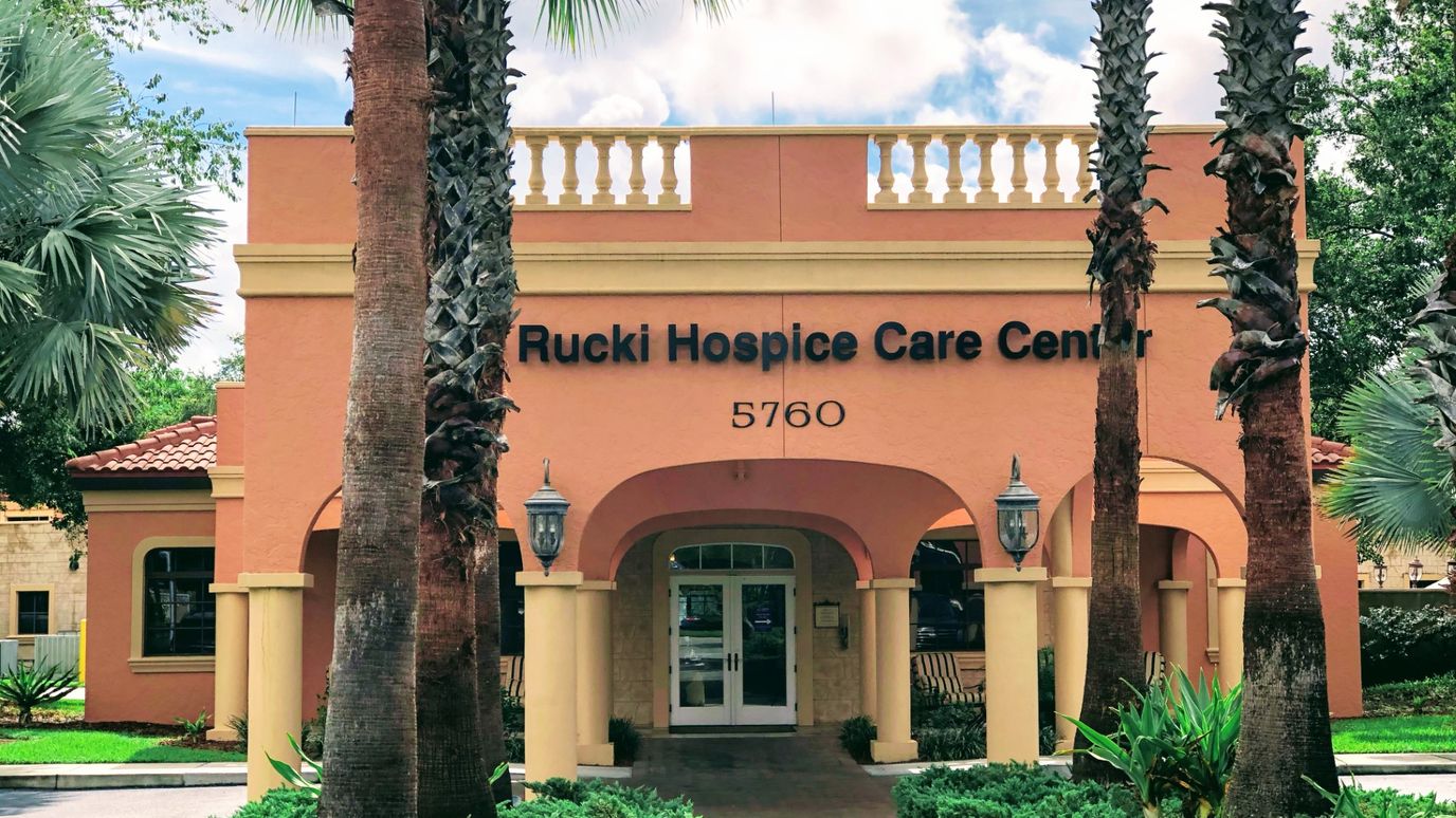 Exterior view of the Rucki Hospice Care Center building