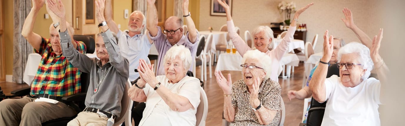 Residents enjoying an activity in a common area