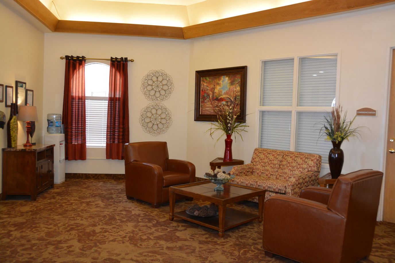 Cozy common area with seating and decor